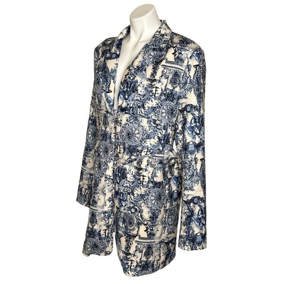 Pretty Little Thing Multi Renaissance Porcelain Pin Blazer Dress, Women's US 10 - Picture 8 of 11